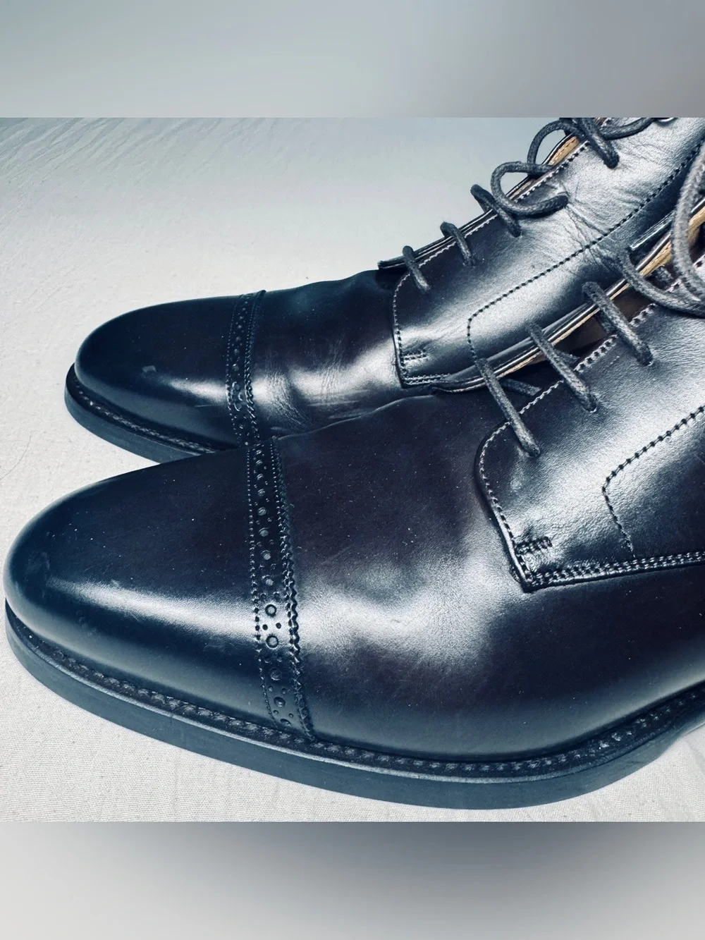 Suitsupply Men's Dark Brown Leather Lace-Up Dress Boots